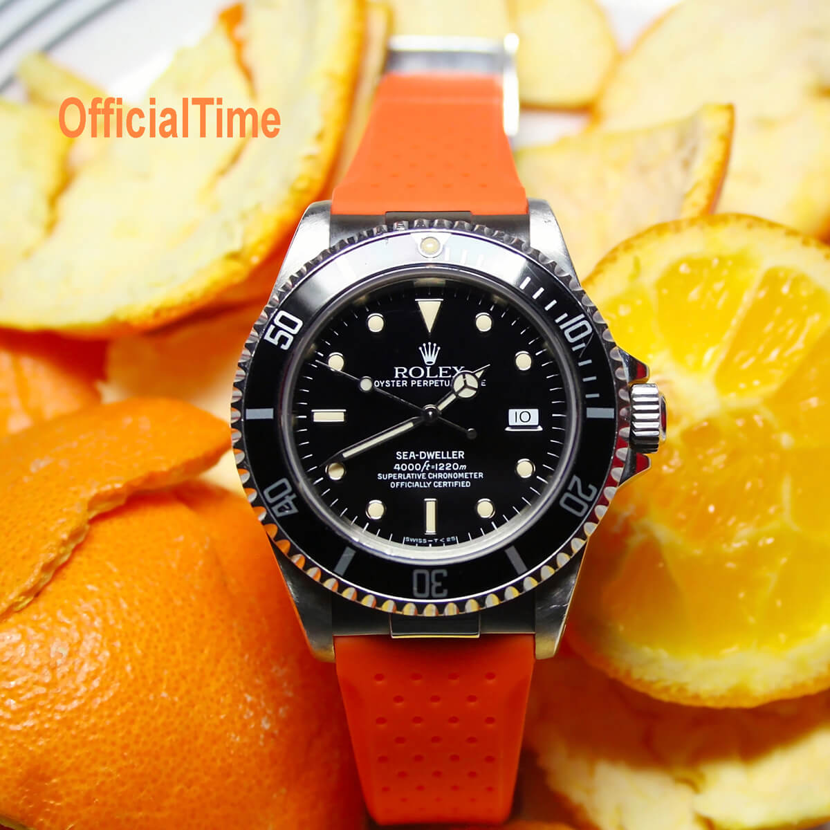 Sea-Dweller Style OfficialTime Rubber Strap